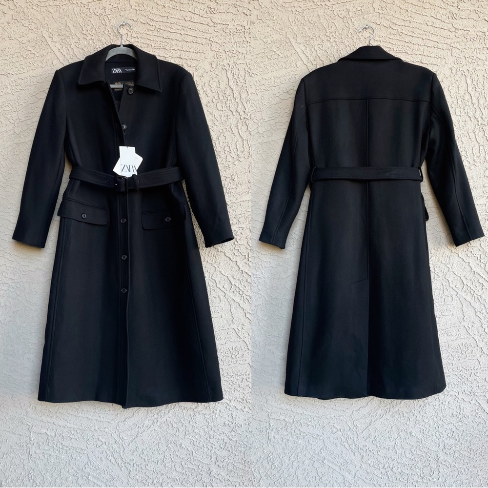 Zara Black Trench Coat - Picture 3 of 11